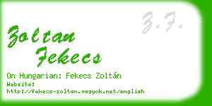 zoltan fekecs business card