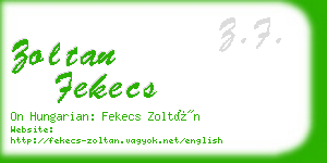 zoltan fekecs business card